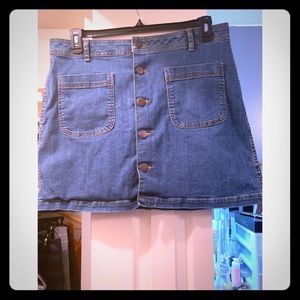 A.N.A. Button Down Denim Skirt